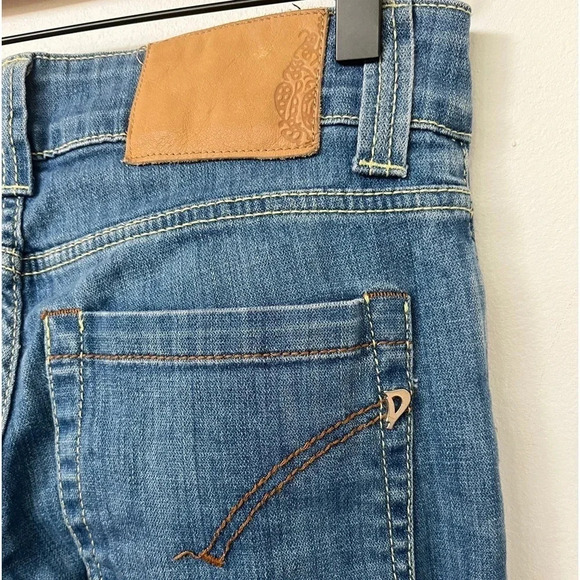 Dondup sz 26 Low Rise Bootcut Made in Italy Med Wash 2000s Yellow Detail Euro - Picture 4 of 12